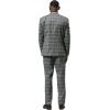 imageSTACY ADAMS Mens Classic Modern 3Piece Suit  Slim Fit Glen Plaid Tailored Jacket Vest and SlimFit TrousersGrey