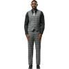 imageSTACY ADAMS Mens Classic Modern 3Piece Suit  Slim Fit Glen Plaid Tailored Jacket Vest and SlimFit TrousersGrey
