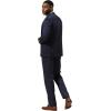 imageSTACY ADAMS Mens Classic Modern 3Piece Suit  Slim Fit Glen Plaid Tailored Jacket Vest and SlimFit TrousersNavy