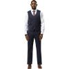imageSTACY ADAMS Mens Classic Modern 3Piece Suit  Slim Fit Glen Plaid Tailored Jacket Vest and SlimFit TrousersNavy