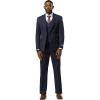 imageSTACY ADAMS Mens Classic Modern 3Piece Suit  Slim Fit Glen Plaid Tailored Jacket Vest and SlimFit TrousersNavy