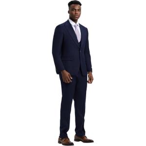 imageSTACY ADAMS Mens Classic 3Piece Suit  Sharp Tailored Jacket Sleek Vest and Modern SlimFit TrousersNavy Blue