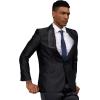 imageSTACY ADAMS Mens Classic Modern Blazer Jacket  Slim Fit Paisley with Satin Shawl Lapel Tailored Jacket OnlyBlack