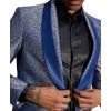 imageSTACY ADAMS Mens Classic Modern Blazer Jacket  Slim Fit Paisley with Satin Shawl Lapel Tailored Jacket OnlyRoyal Blue