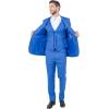 imageSTACY ADAMS Mens Sleek 3Piece Suit  Slim Fit Tailored Jacket Vest and SlimFit TrousersBlue