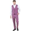imageSTACY ADAMS Mens Sleek 3Piece Suit  Slim Fit Tailored Jacket Vest and SlimFit TrousersPurple