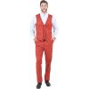 imageSTACY ADAMS Mens Sleek 3Piece Suit  Slim Fit Tailored Jacket Vest and SlimFit TrousersRust