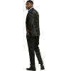 imageSTACY ADAMS Mens Sleek Modern 3Piece Suit  Slim Fit Paisley Satin Design Tailored Jacket with Solid Satin Vest ampamp TrousersBlack