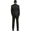 imageSTACY ADAMS Mens Sleek Modern 3Piece Suit  Slim Fit Paisley Satin Design Tailored Jacket with Solid Satin Vest ampamp TrousersBlack