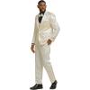 imageSTACY ADAMS Mens Sleek Modern 3Piece Suit  Slim Fit Paisley Satin Design Tailored Jacket with Solid Satin Vest ampamp TrousersIvory