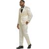 imageSTACY ADAMS Mens Sleek Modern 3Piece Suit  Slim Fit Paisley Satin Design Tailored Jacket with Solid Satin Vest ampamp TrousersIvory