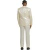 imageSTACY ADAMS Mens Sleek Modern 3Piece Suit  Slim Fit Paisley Satin Design Tailored Jacket with Solid Satin Vest ampamp TrousersIvory