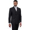 imageSTACY ADAMS Suits 3pc Suit SetDouble Breasted Jacket Vest and Dress PantsHybridFit SuitsBlack