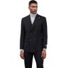 imageSTACY ADAMS Suits 3pc Suit SetDouble Breasted Jacket Vest and Dress PantsHybridFit SuitsBlack