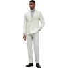 imageSTACY ADAMS Suits 3pc Suit SetDouble Breasted Jacket Vest and Dress PantsHybridFit SuitsIvory