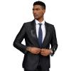 imageSTACY ADAMS Mens Classic Modern Blazer Jacket  Slim Fit Paisley with Satin Shawl Lapel Tailored Jacket OnlyBlack