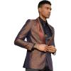 imageSTACY ADAMS Mens Classic Modern Blazer Jacket  Slim Fit Paisley with Satin Shawl Lapel Tailored Jacket OnlyRust