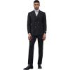 imageSTACY ADAMS Suits 3pc Suit SetDouble Breasted Jacket Vest and Dress PantsHybridFit SuitsBlack