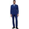 imageSTACY ADAMS Suits 3pc Suit SetDouble Breasted Jacket Vest and Dress PantsHybridFit SuitsIndigo