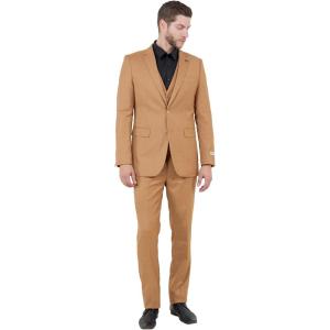 imageSTACY ADAMS Mens Sleek 3Piece Suit  Slim Fit Tailored Jacket Vest and SlimFit TrousersCoffee Brown