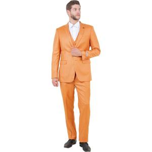 imageSTACY ADAMS Mens Sleek 3Piece Suit  Slim Fit Tailored Jacket Vest and SlimFit TrousersOrange