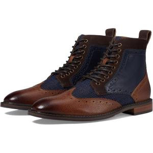 imageStacy Adams Mens Finnegan Wingtip Boot Fashion NavyCognac 15