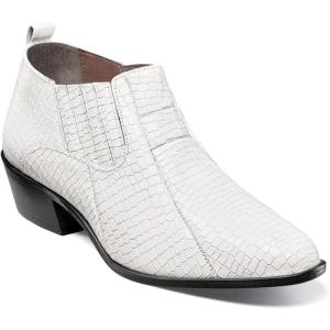 imageSTACY ADAMS Mens Sandoval Heeled Ankle BootWhite