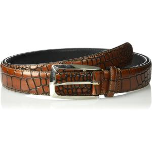 imageStacy Adams Mens Ozzie Big ampamp Tall Croc Embossed BeltCognac