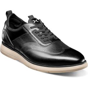 imageStacy Adams Mens Edgewood Wingtip Elastic Lace OxfordBlack