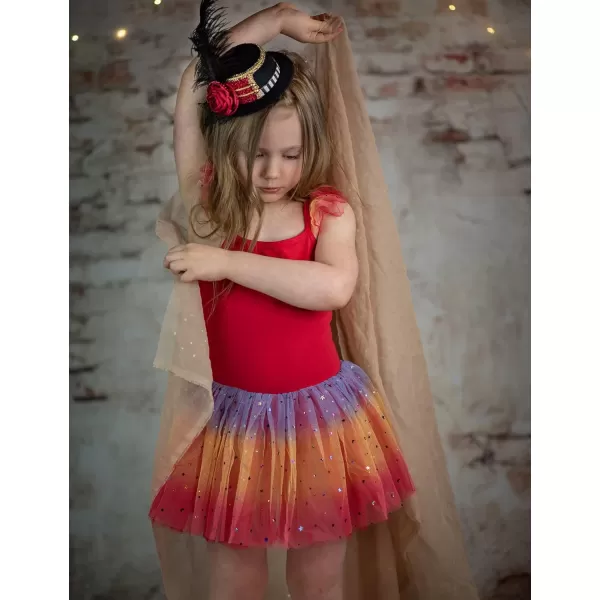 Zaclotre Girls Ballet Tutu Leotard Criss Cross Strap Back Flutter Sleeve Ballerina Outfit Sparkly Dance Dress for ToddlerRed