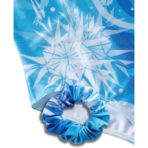 Zaclotre Gymnastics Leotards for Girls Sparkly Ballet Dance Biketards Tumbling Outfit with Matching Shorts SetSnowflake Blue