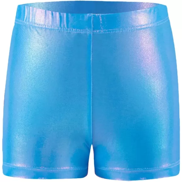 Zaclotre Gymnastics Leotards for Girls Sparkly Sleeveless Dance Unitards Biketards with Gym ShortsBlueYellow Marble
