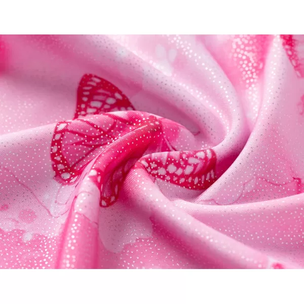 Zaclotre Gymnastics Leotards for Girls Sparkly Sleeveless Dance Unitards Biketards with Gym ShortsPink Butterfly
