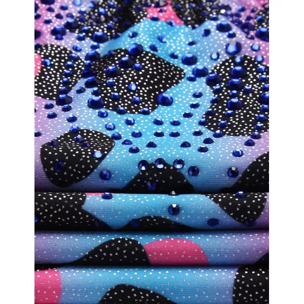 Zaclotre Kid Girls Gymnastic Leotard Long Sleeve Color Gradient Sparkly Ballet Dance One Piece OutfitColorful Leopard