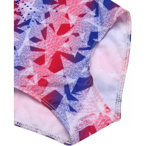 Zaclotre Kid Girls Gymnastic Leotard Long Sleeve Color Gradient Sparkly Ballet Dance One Piece OutfitRainbow Stars