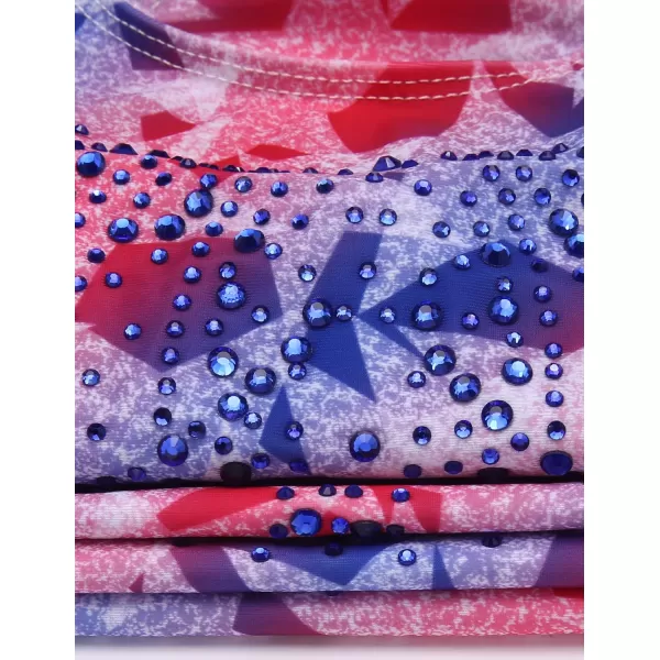 Zaclotre Kid Girls Gymnastic Leotard Long Sleeve Color Gradient Sparkly Ballet Dance One Piece OutfitRainbow Stars