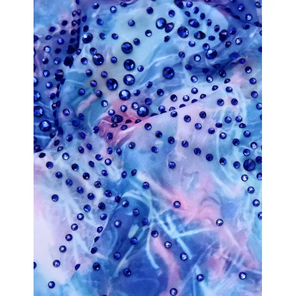 Zaclotre Kid Girls Gymnastic Leotard Long Sleeve Color Gradient Sparkly Ballet Dance One Piece OutfitShiny Blue Spark