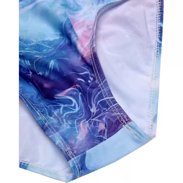 Zaclotre Kid Girls Gymnastic Leotard Long Sleeve Color Gradient Sparkly Ballet Dance One Piece OutfitShiny Blue Spark