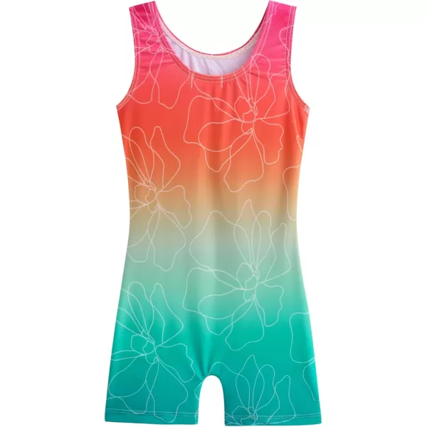 Zaclotre Kid Girls Gymnastic Leotard Sparkly Shiny Diamond Ballet Dance One Piece OutfitGradient Rose Green