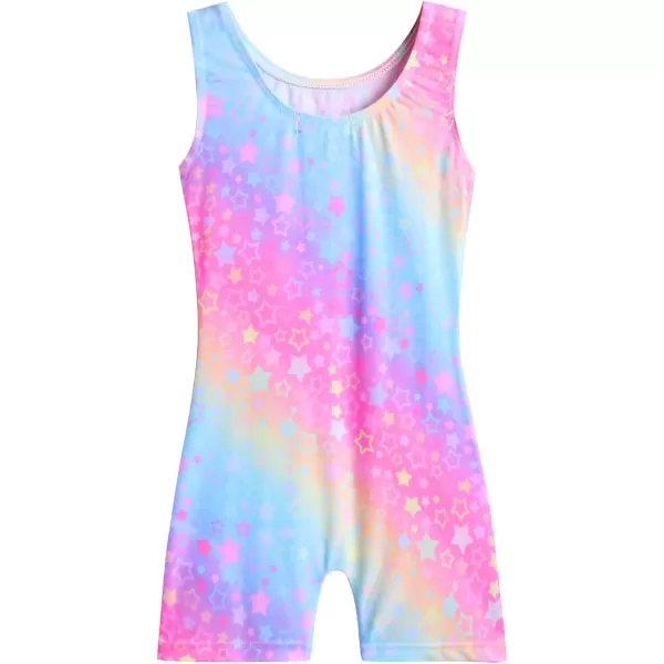 Zaclotre Kid Girls Gymnastic Leotard Sparkly Shiny Diamond Ballet Dance One Piece OutfitRainbow Star