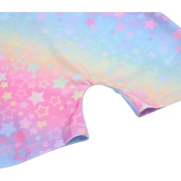 Zaclotre Kid Girls Gymnastic Leotard Sparkly Shiny Diamond Ballet Dance One Piece OutfitRainbow Star