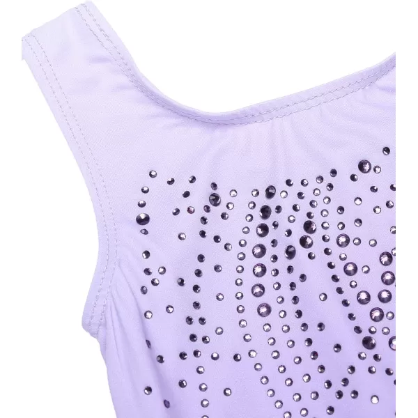 Zaclotre Kid Girls Gymnastic Leotard Sparkly Shiny Diamond Ballet Dance One Piece OutfitShiny Lilac