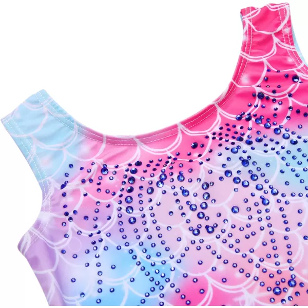 Zaclotre Kid Girls Gymnastic Leotard Sparkly Shiny Diamond Ballet Dance One Piece OutfitShiny Mermaid