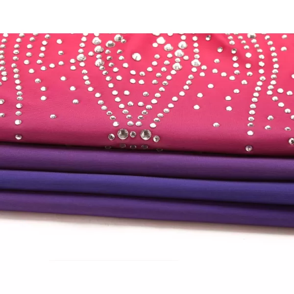 Zaclotre Kid Girls Gymnastic Leotard Sparkly Shiny Diamond Ballet Dance One Piece OutfitShiny Purple Gradient