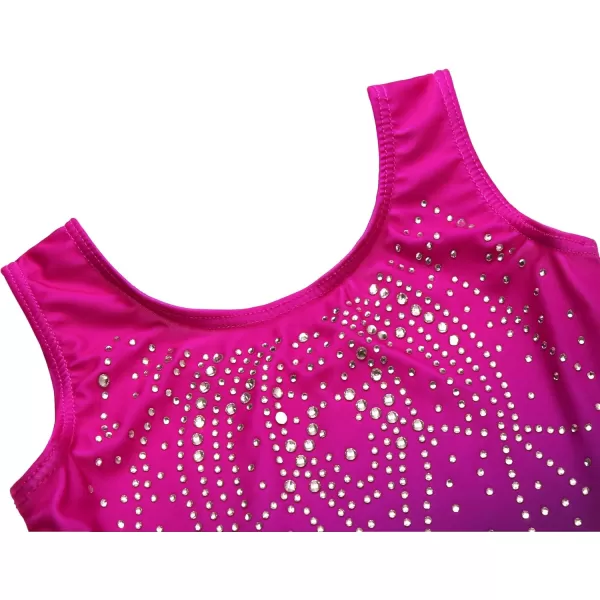 Zaclotre Kid Girls Gymnastic Leotard Sparkly Shiny Diamond Ballet Dance One Piece OutfitShiny Purple Gradient