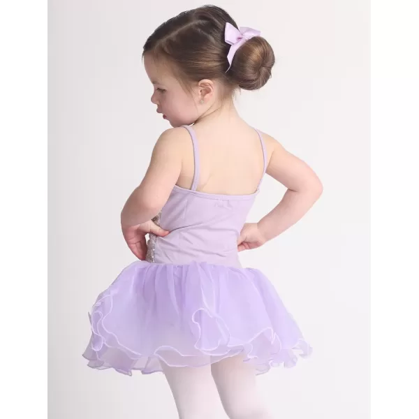 Zaclotre Little Girls Sequin Leotard Sparkly Strap Ballet Leotards Tutu Dress Ballerina Outfit Dance Costume for KidsPurple