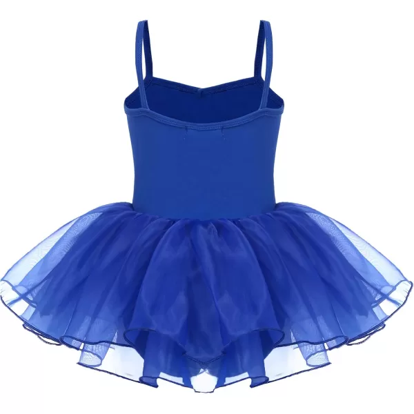Zaclotre Little Girls Sequin Leotard Sparkly Strap Ballet Leotards Tutu Dress Ballerina Outfit Dance Costume for KidsRoyal Blue