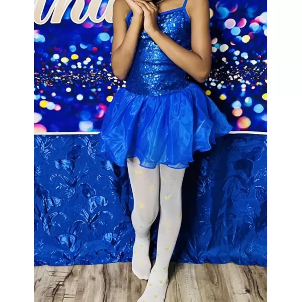Zaclotre Little Girls Sequin Leotard Sparkly Strap Ballet Leotards Tutu Dress Ballerina Outfit Dance Costume for KidsRoyal Blue