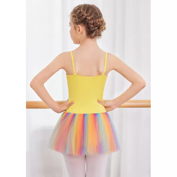 Zaclotre Little Girls Sequin Leotard Sparkly Strap Ballet Leotards Tutu Dress Ballerina Outfit Dance Costume for KidsSparkly Gradient