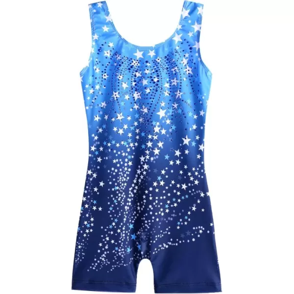 Zaclotre Kid Girls Gymnastic Leotard Sparkly Shiny Diamond Ballet Dance One Piece OutfitBlue Star